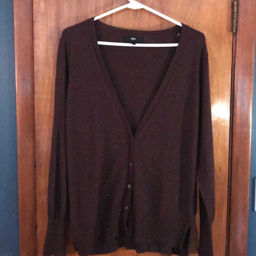 Cardigan thin but nice sleeves keep the cold out